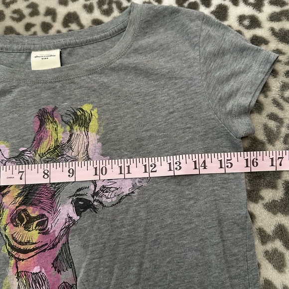 Abercrombie Kids Giraffe Graphic Tee in Gray Size Medium Girls - Picture 15 of 17